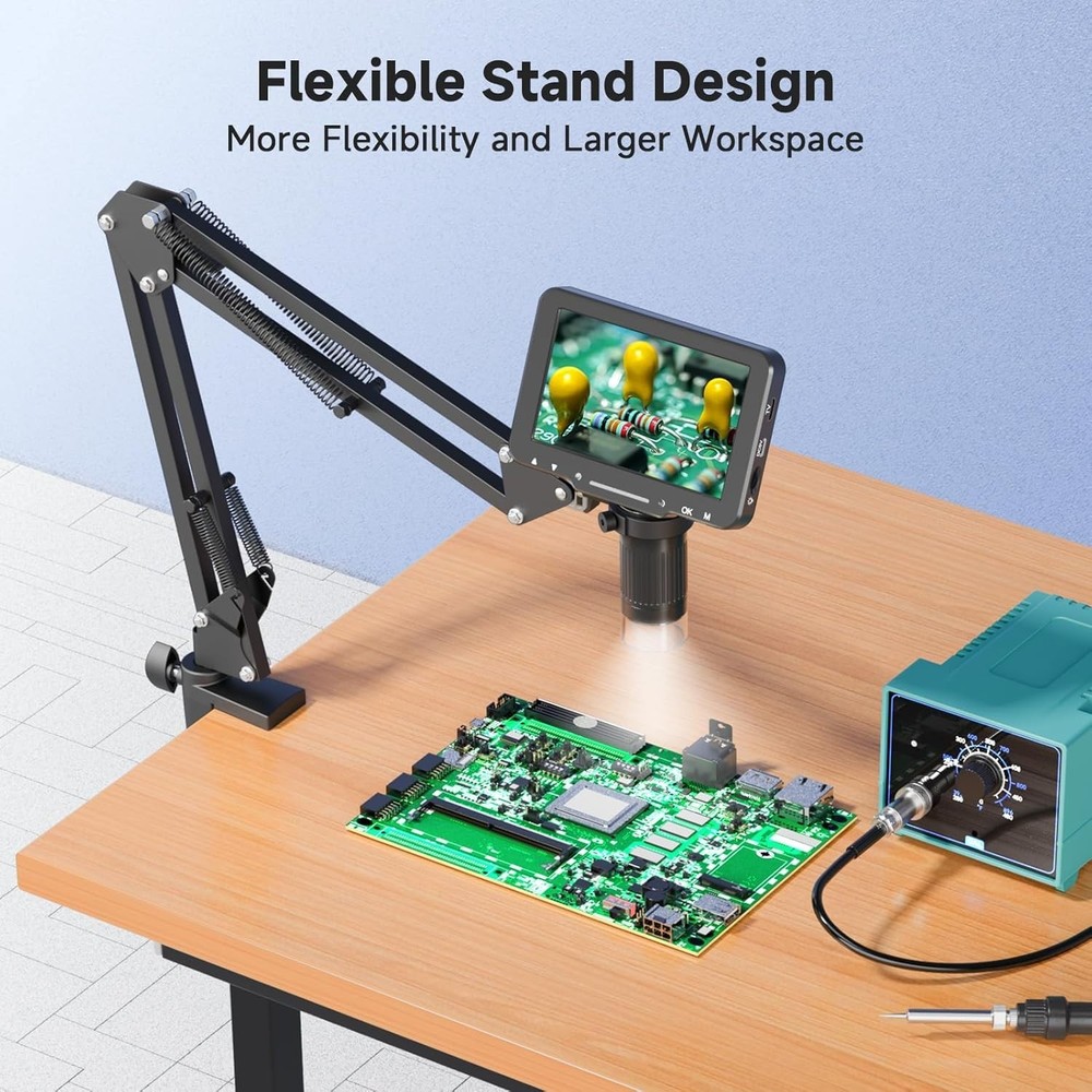 5" LCD Digital Microscope, 1000X Magnification Soldering Microscope for Elect...