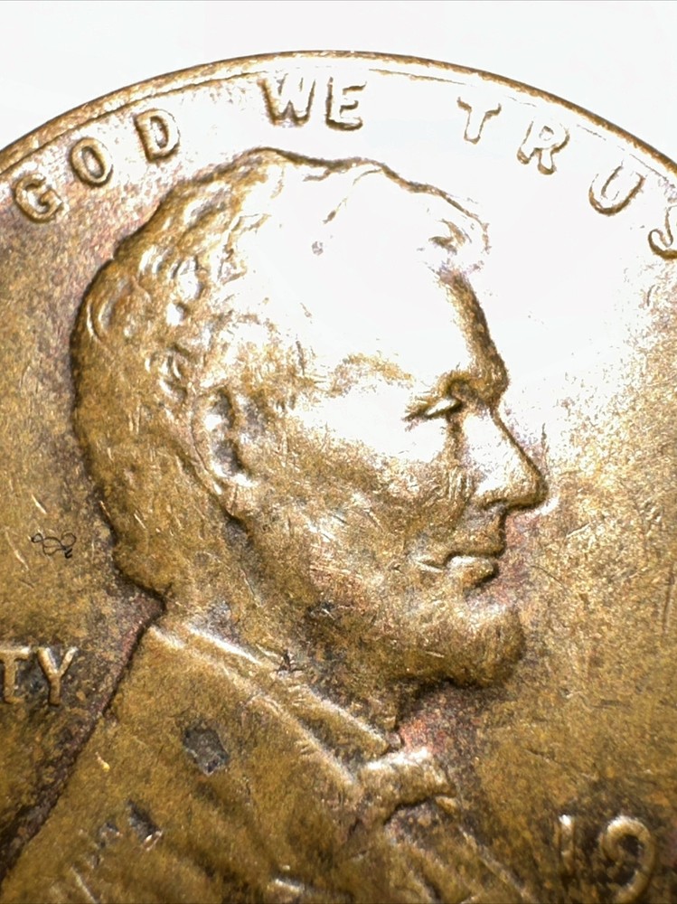 1944 Wheat Cent Lamination & Die Break, Cud errors, L On rim