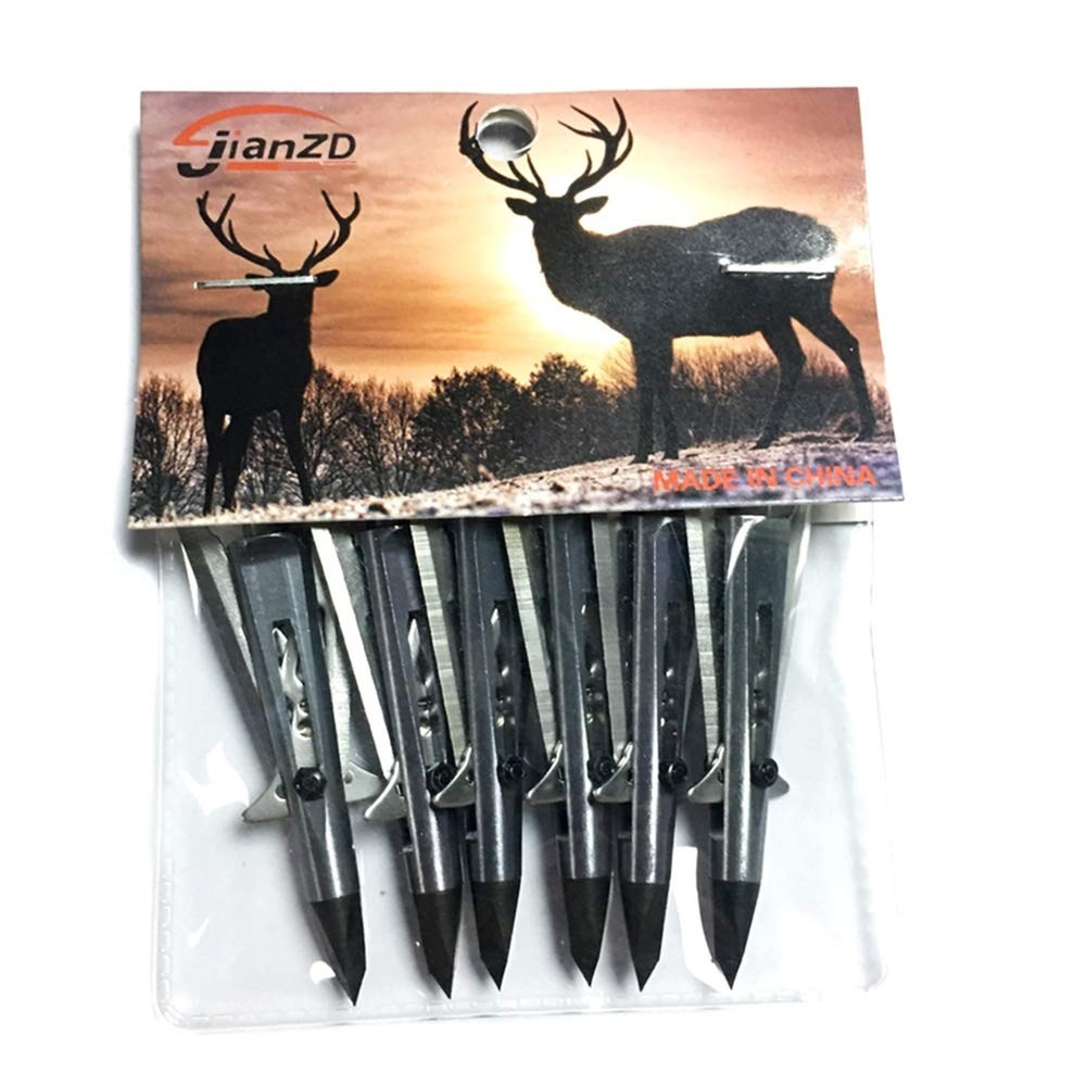 Chisel Tip 2 Blade Broadhead, 100 Grain Deploying Archery Mechanical Broadhea...