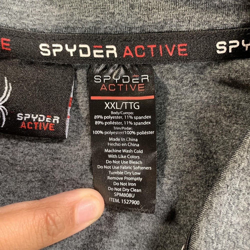 Spyder Active Pullover Mens 2XL Gray 1/4 Zip ProWEB Athletic Base Layer Gym
