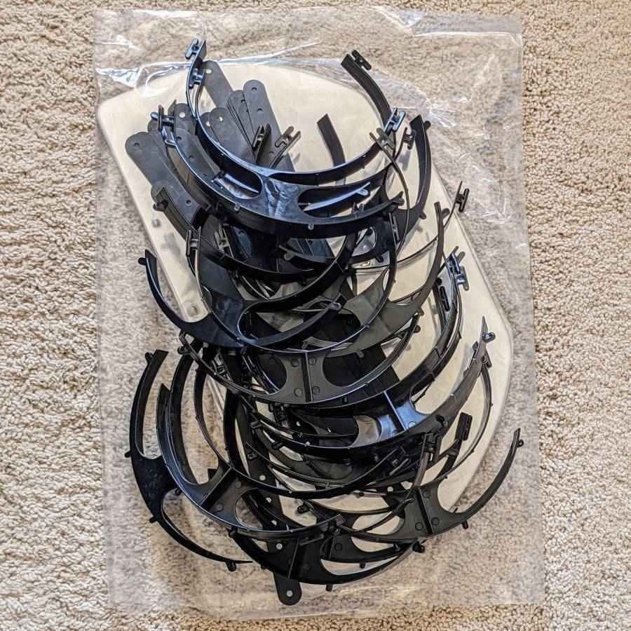 NEW reusable all plastic face shield mask visor PPE with adjustable rubber strap