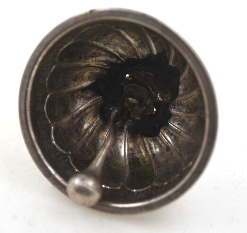 800 Silver Antique Dinner Bell Germany Figural Handle
