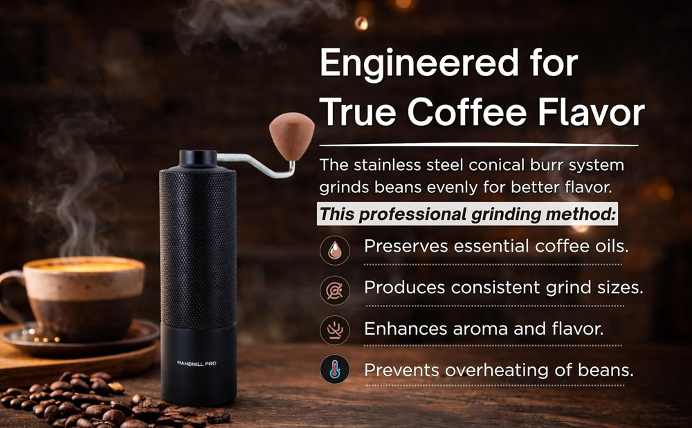 Manual Coffee Grinder - Adjustable Setting for French Press/Espresso Adjustable