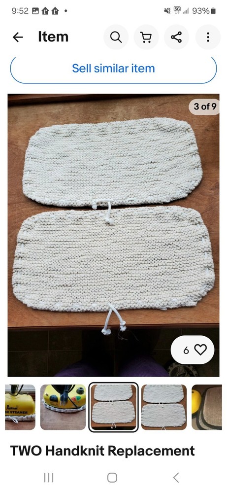 BEST EVER 2 Handknit  Pads fit MOST RECTANGULAR HEAD Floor Steamers +Eureka etc