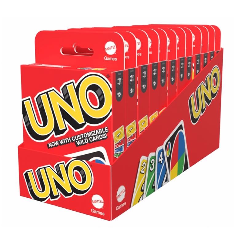 12-Pack UNO Colorblind Accessible Card Game Multicolored