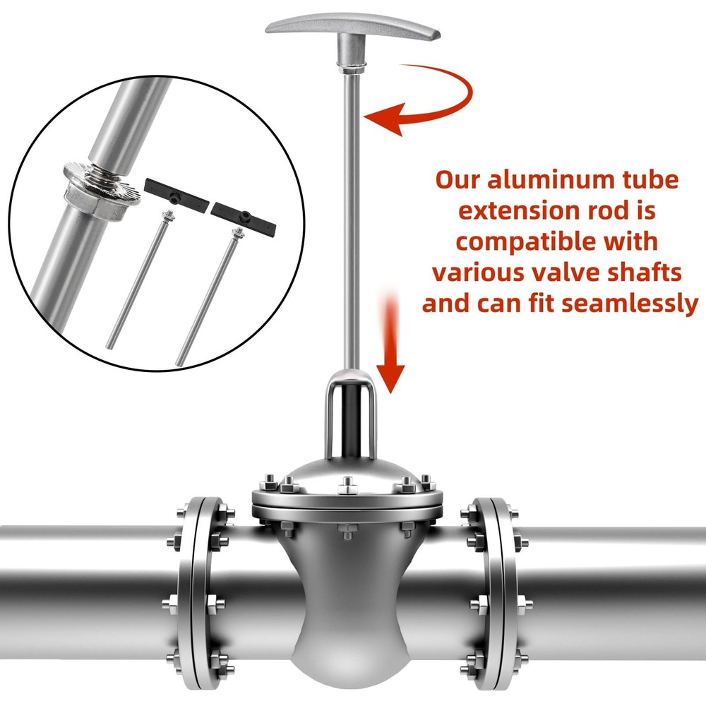Acshio 2 Pack RV Waste Valve Handle Replacement, Universal Fit Silvery