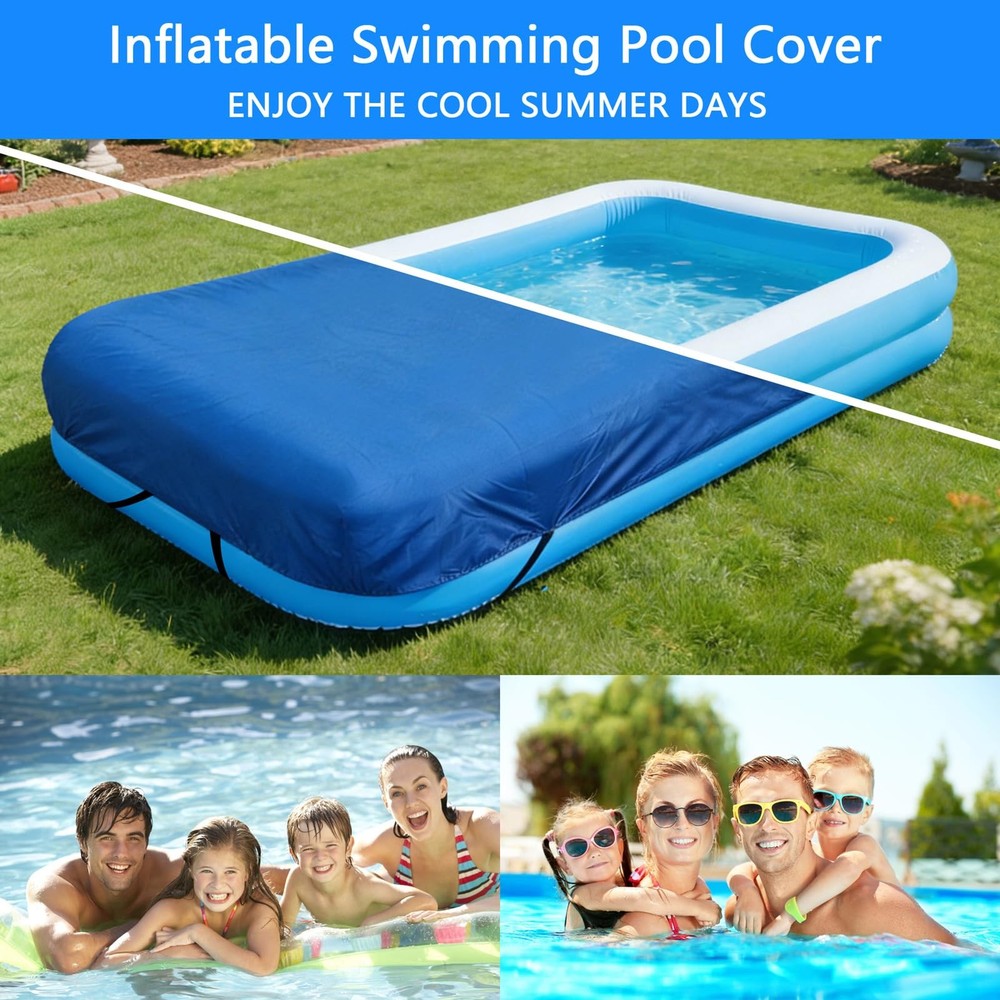 130 x 72 inch Inflatable Rectangular Pool Cover 10.83 x 6 ft Inflatable Recta...