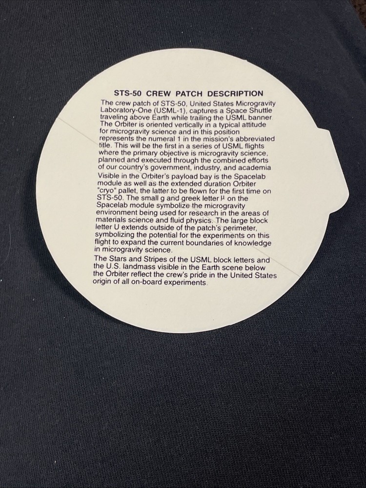 NASA STS-50 Space Shuttle USML Microgravity Laboratory-One Orbiter Vinyl STICKER