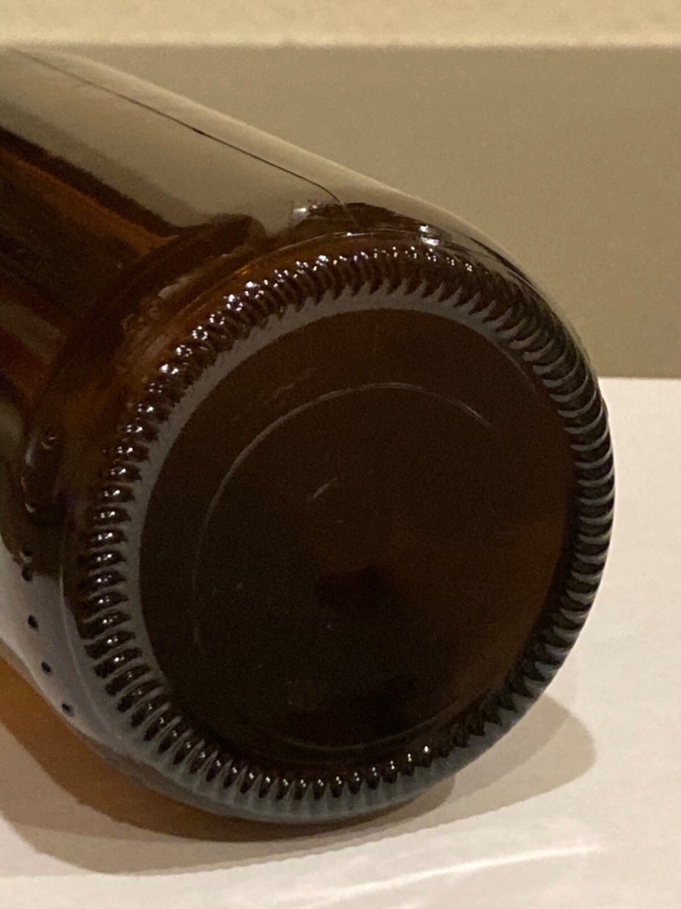 Brown Glass Bottle - Embossed with Scalloped Design