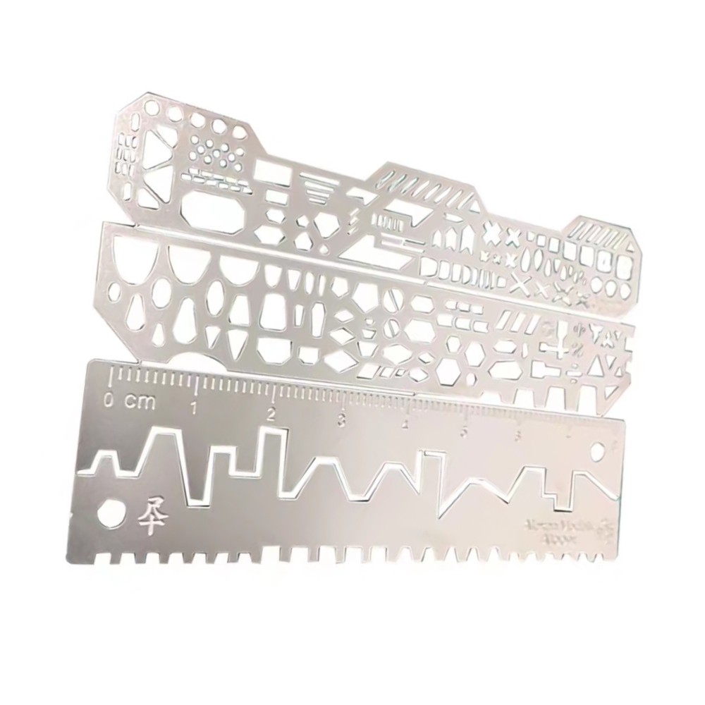 4PCs Drill Scribe Line Templates Ruler Craft Tools for 1/100, 1/144 Scale Models