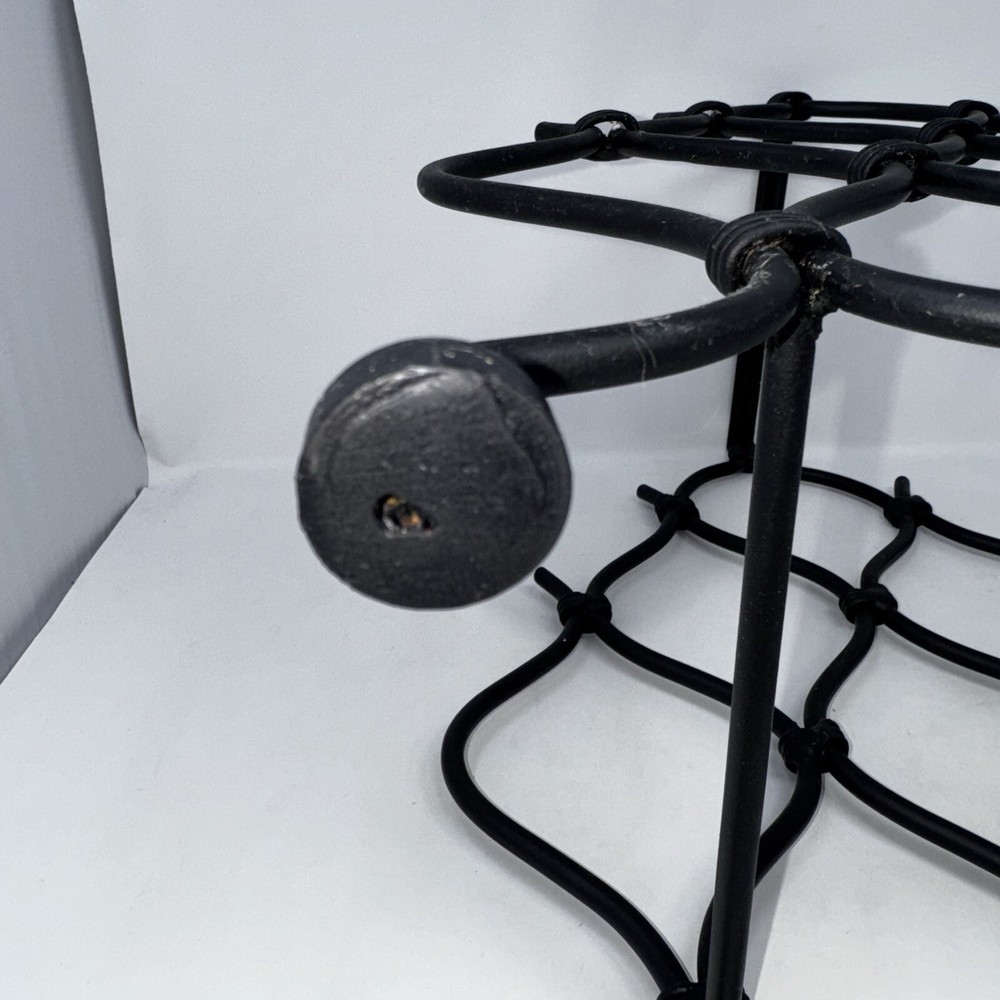 Triangle Shaped 8 Bottle Bent Metal Black Wine Rack