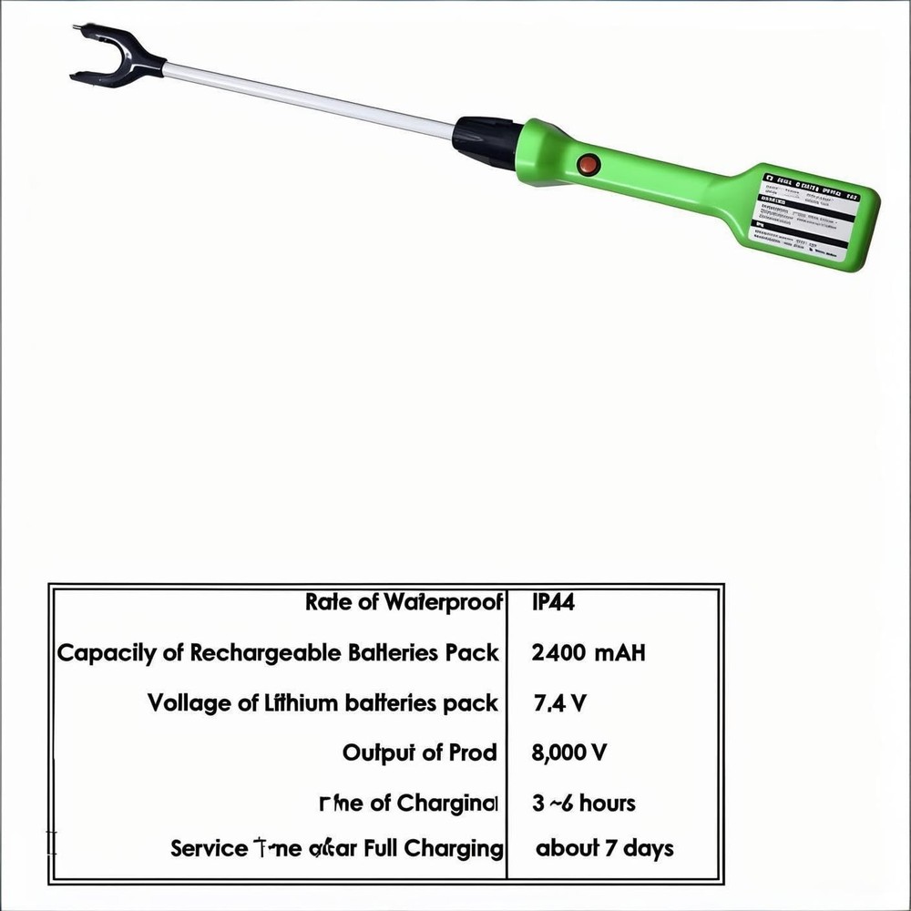 Cattle prod with LED Light, for self-Defense, Green