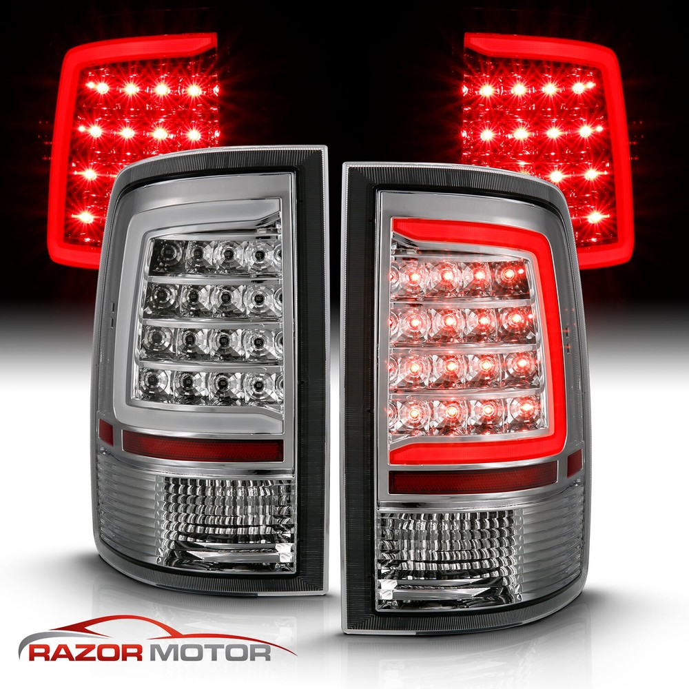 2009-2018 For Dodge Ram 1500 2500 3500 LED Light Bar Chrome Tail Light L+R