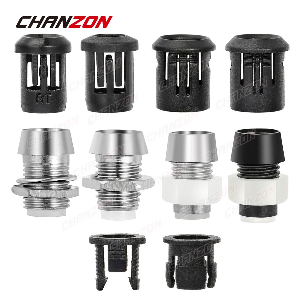 3mm 5mm 8mm 10mm Chrome Metal Silver Bezel LED Diode Holder Panel Mount Socket