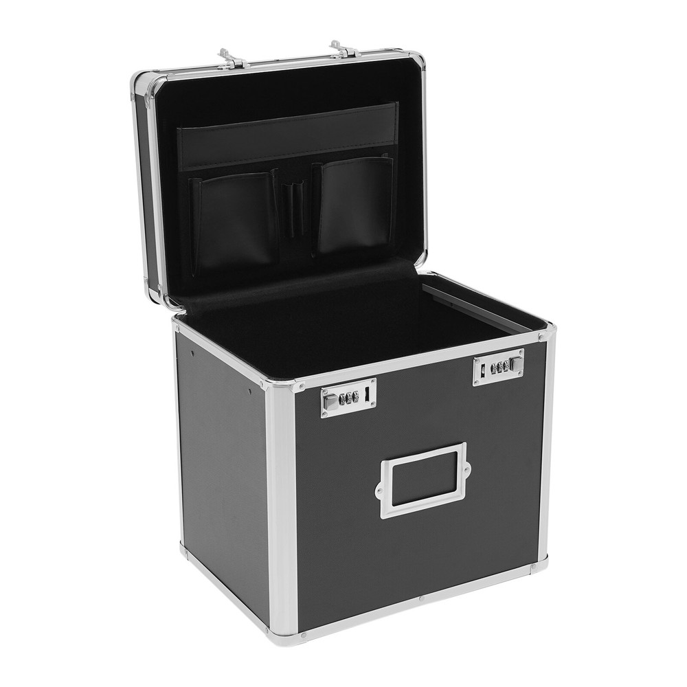 Portable Locking File Organizer Box for Home & Office Storage