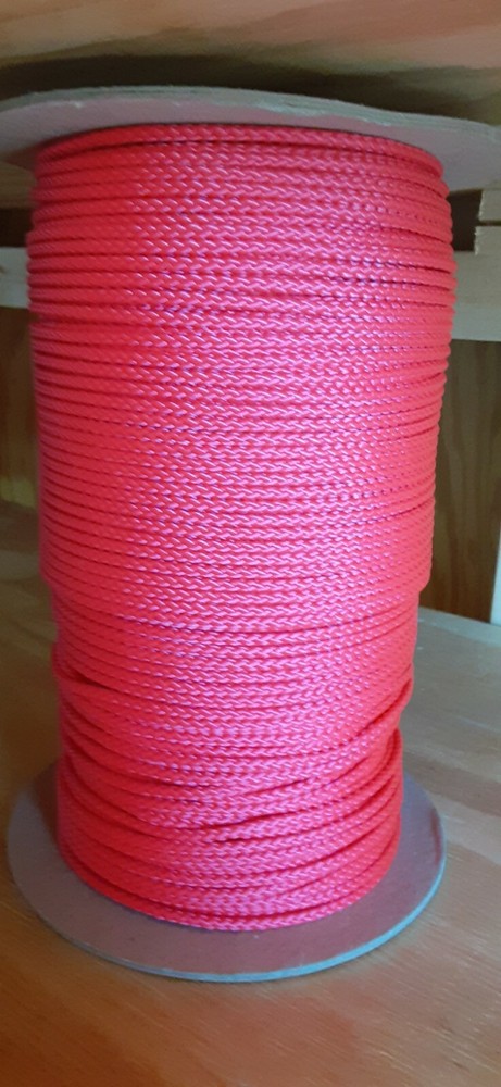3/16" Smooth Braid MFP rope 700 ft. spool. Red. Made in the USA