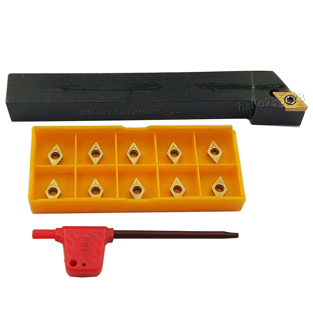 93° Left Hand SDJCL1212H07 External Turning Tool Holder + DCMT070204 inserts