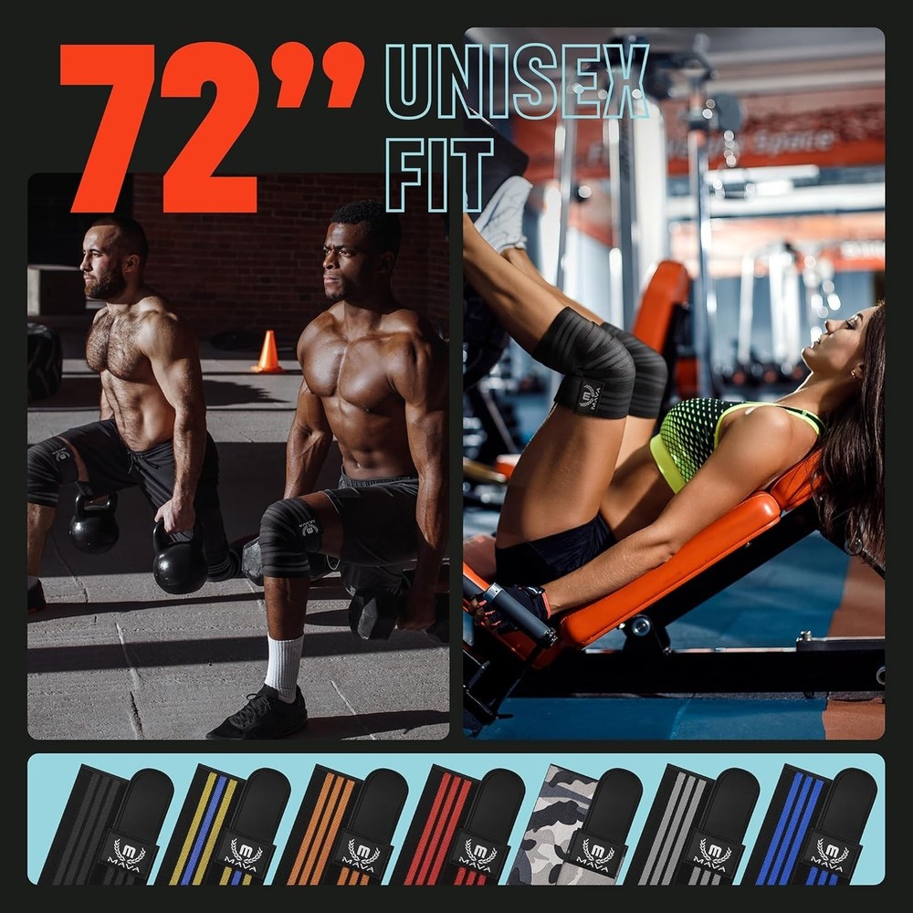 Weightlifting Knee Straps | Compression & Elastic Support