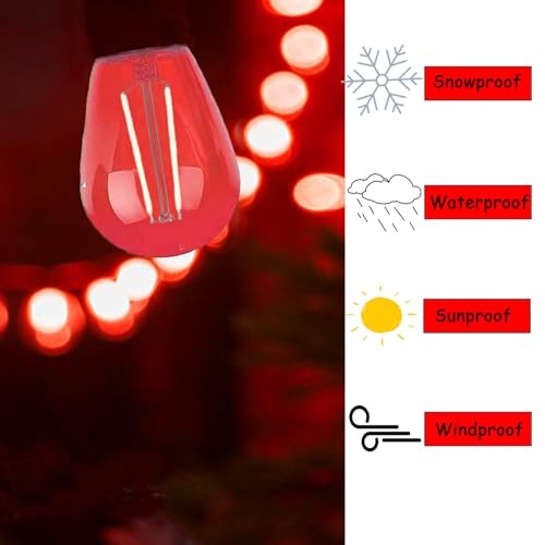 S14 Red LED Bulb Replacement LED Light Bulbs 2W Plastic Shatterproof Night