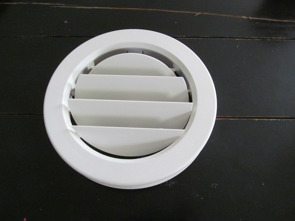 6 7/8" WHITE Round Ceiling A/C Vent 1 1/2" Collar Cover Open Close Rotate RV