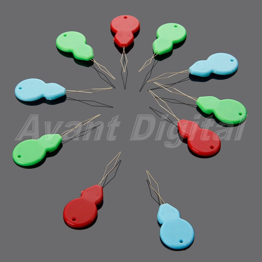 10pcs Thread Guide Knitting Craft Kit Needle Threader Sewing Wire Punch Tools