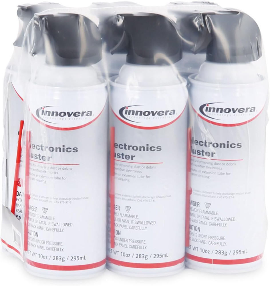 Compressed Air Duster Cleaner, 10 Oz Can, 6/Pack