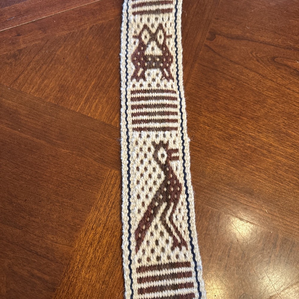 Handmade Guitar Strap Brown White With Fringe