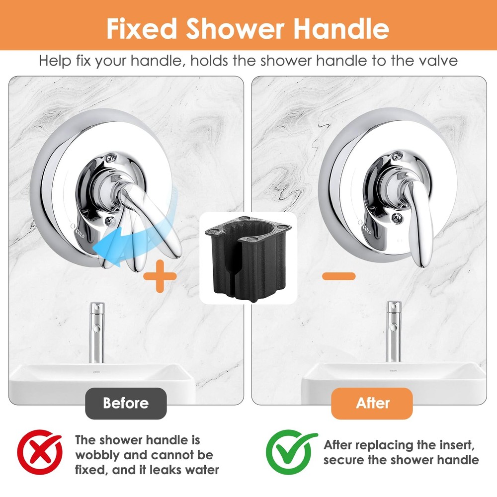 10 PCS Shower Faucet Handle Inserts for Kohler â€“ Compatible Nickel Chrome