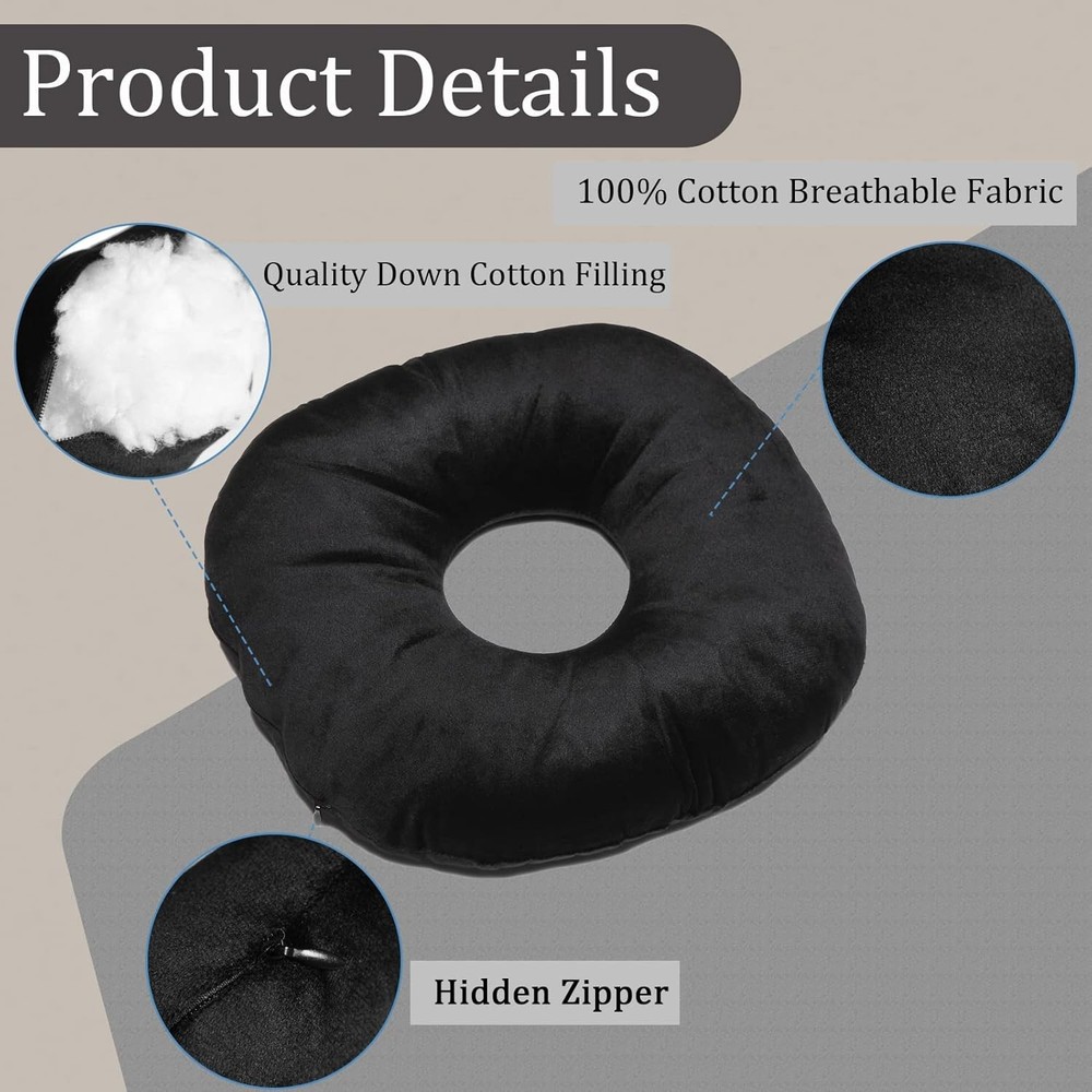 Ear Piercing Donut Pillow with Ear Hole for Side Sleepers