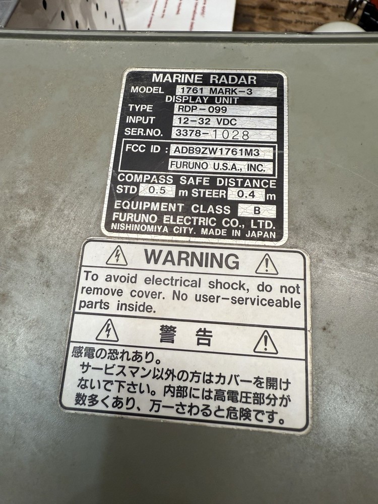 Furuno 1761 Mark-3 Marine Radar display unit electronics