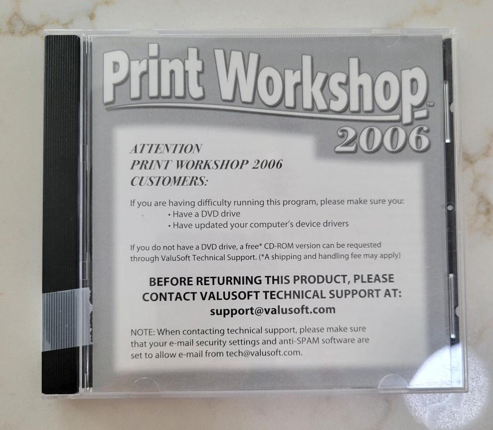 Print Workshop 2006 PC DVD-ROM ValuSoft ImagineEngine 2005 Windows 98/2000/Me/XP