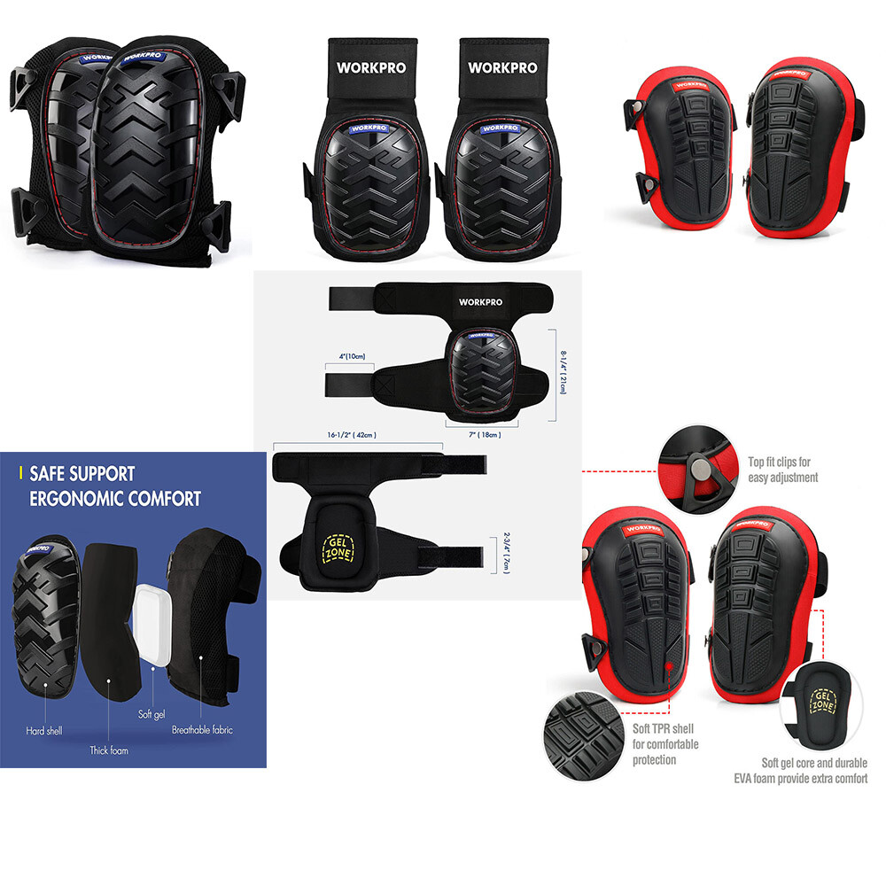 WORKPRO Knee Pads for Work Construction Gardening Flooring Carpentry Garage NEW