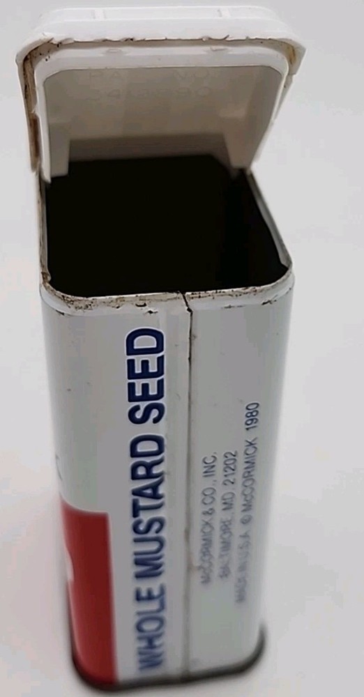 1974 McCORMICK Whole Mustard Seed Spice Tin * Empty