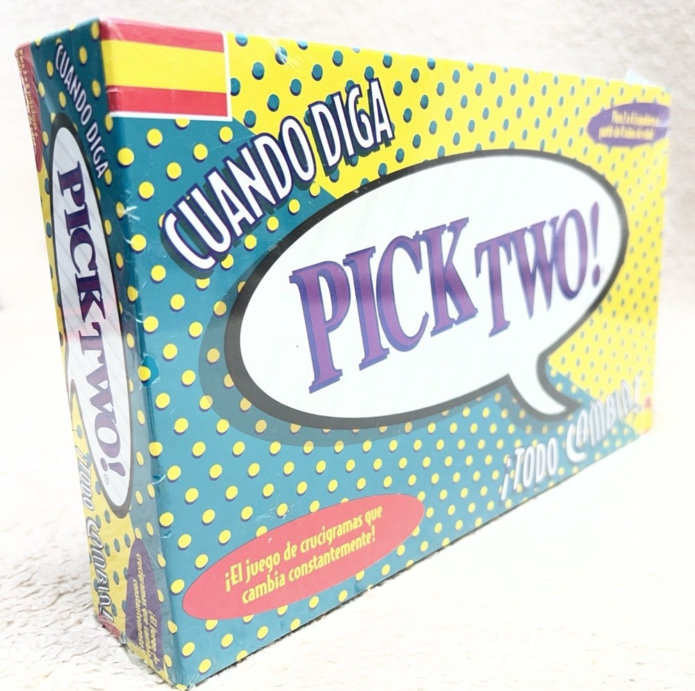 Vintage 1991 PICK TWO Crossword Game SPANISH Version 3 - 6 Players - Cuando Diga