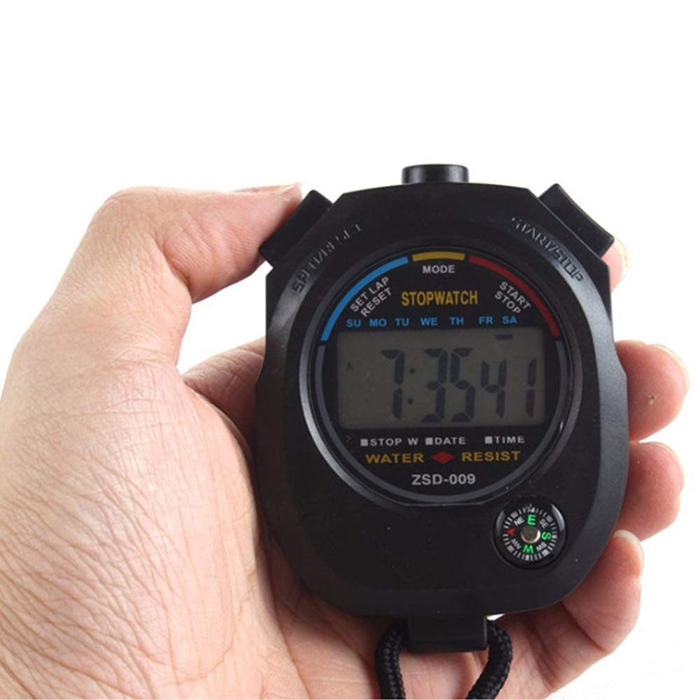 Pgzsy 2 Pack Multi-Function Electronic Digital Sport Stopwatch Timer, Black