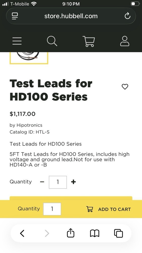 Test Leads For HD100 Type Hipot Tester