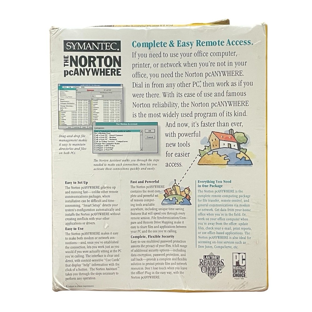 Symantec The Norton pcAnywhere Remote Access Software Version 2.0 Windows 95