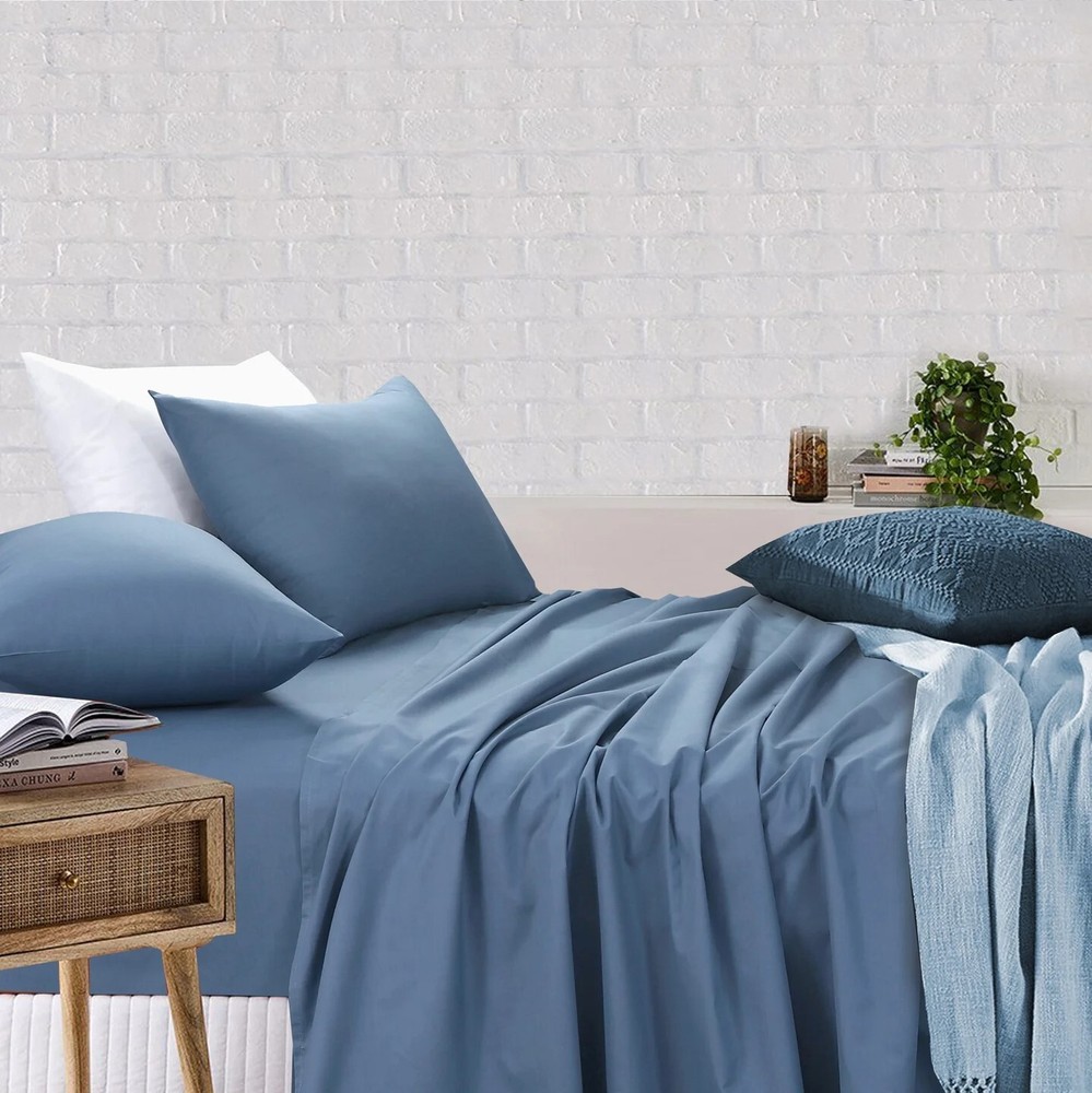 Flat Sheets Cotton Rich King Single Fitted Sheet With Pillowcases