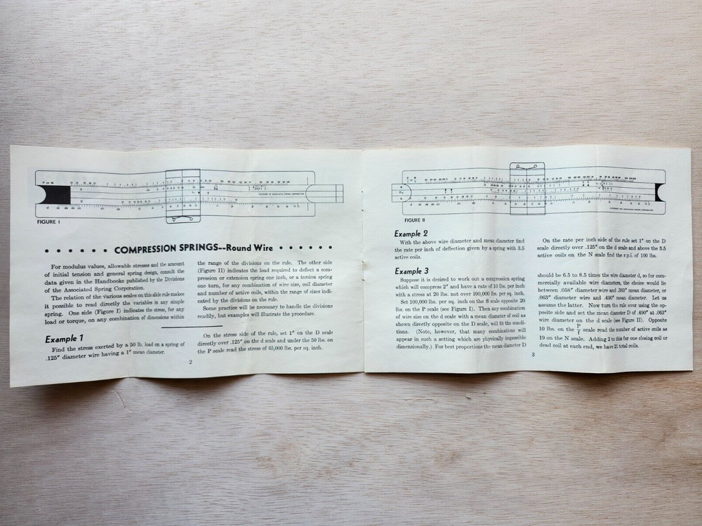 Pickett 1025 Helical Spring Design Side Rule, Full Documentation & Box