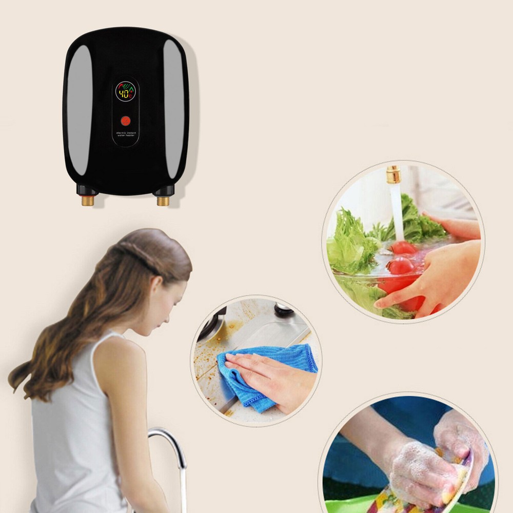 Instant Electric Hot Water Heater Shower Tankless On Demand House Shower Sink US