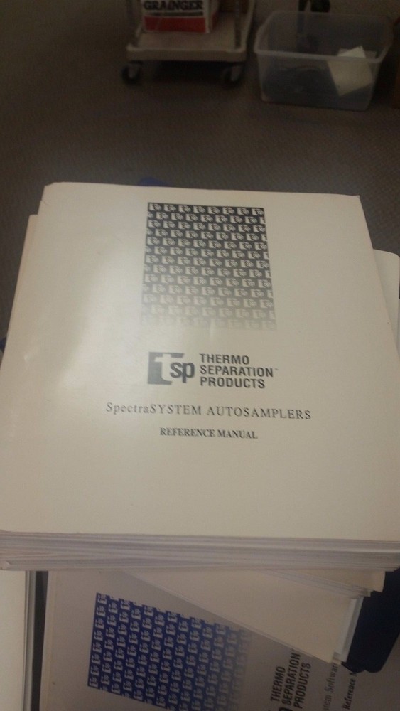 Thermo Separation SpectreSystem Autosampler Reference Manual