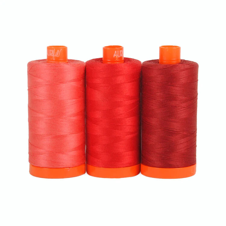 Aurifil HOUSE COLLECTIONS 3 LARGE SPOOLS 50WT Cotton Thread Solid - 1422Yds each