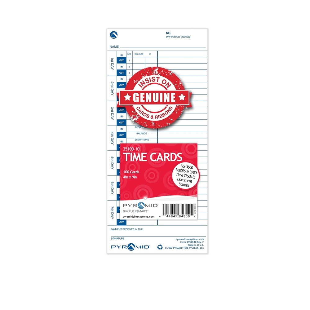 Pyramid Time Systems 35100-10MB 1,000 Count English Language Authentic and Ge...