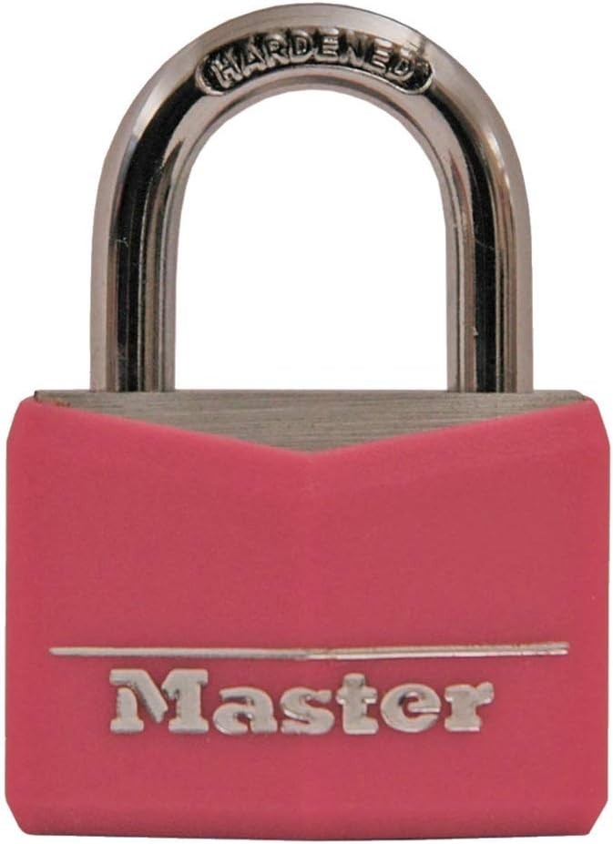 Compact Pink Keyed Padlock for Gym & School Lockers - Enhanced Security Features