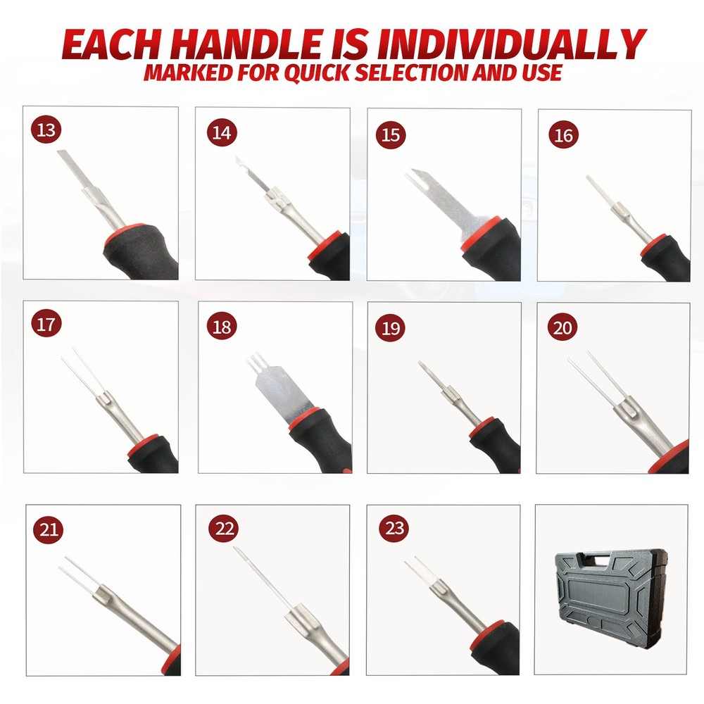 23Pc Universal Terminal Connector Release Kit Extractor Removal Pin Release Tool