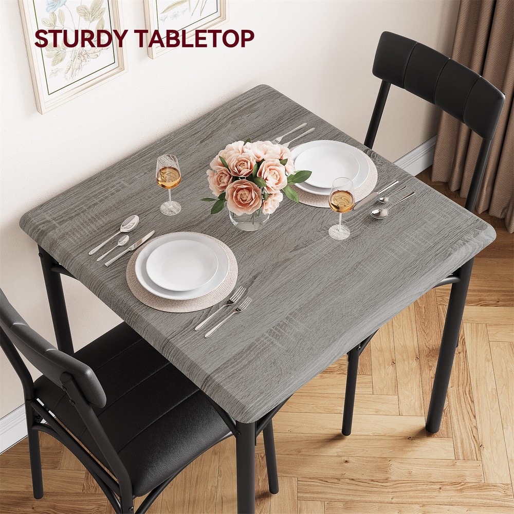 🍎3 Piece Dining Table Set for Small Space Apartment Kitchen Table and Chairs