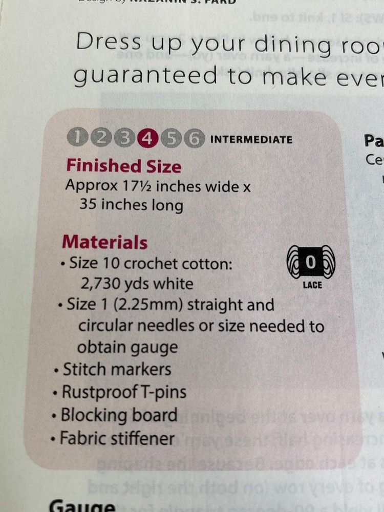 Simple Lace Table Runner Knitting Pattern Magazine Pages