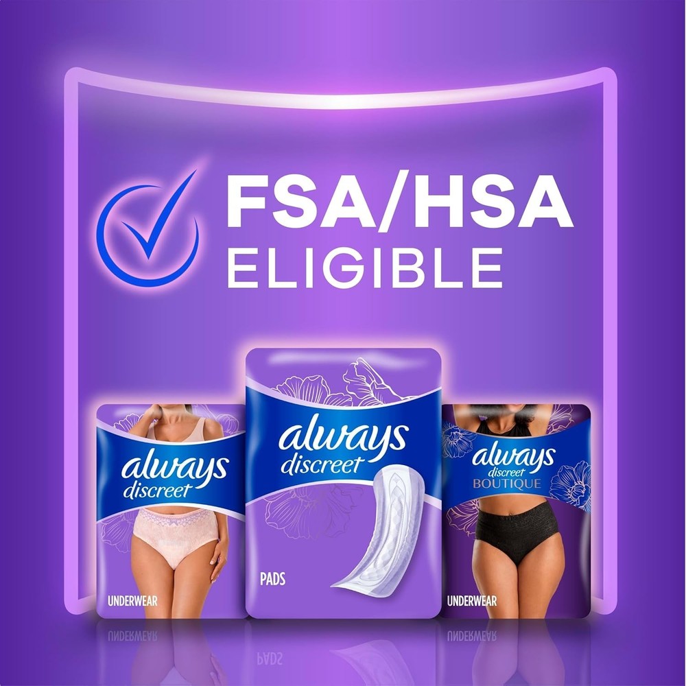 Always Discreet Moderate Long Absorbency 4 Drop Base Pads - 162ct