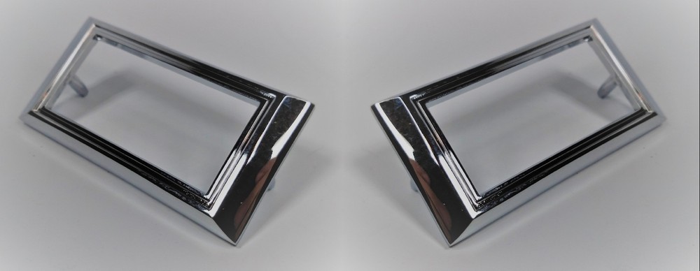 Pair Chrome Side Marker Lamp Bezels - Nova, Camaro, Chevelle