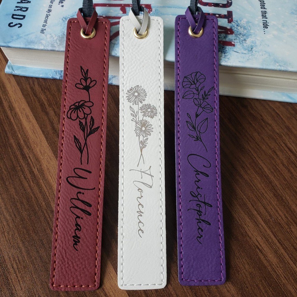 Customized Long Leather Bookmark - Perfect Reader Gift for her and him